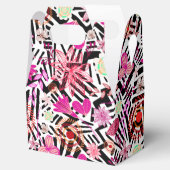 Kleurig zwart-wit bloemen patroon voor bo bedankdoosjes (Geopend)