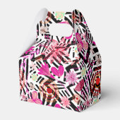 Kleurig zwart-wit bloemen patroon voor bo bedankdoosjes (Voorkant Zijde)