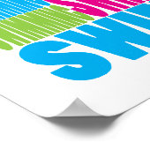 Kleurig zwemmen poster (Hoek)