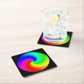 Kleurig zwenkend gemengd kleurenwiel kartonnen onderzetters (Insitu)