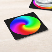 Kleurig zwenkend gemengd kleurenwiel kartonnen onderzetters (Schuin)