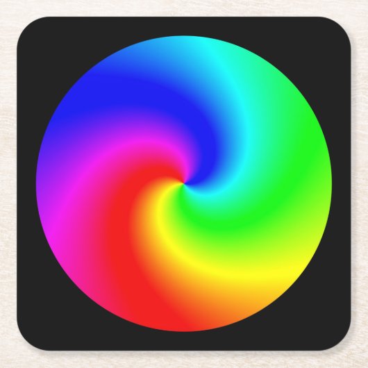 Kleurig zwenkend gemengd kleurenwiel kartonnen onderzetters (Voorkant)