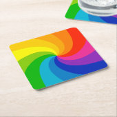 Kleurig zwenkkleurenwiel kartonnen onderzetters (Schuin)