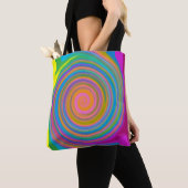 Kleurig zwenkpatroon tote bag (Dichtbij)