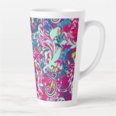 kleurige abstracte florale oplossing latte mok (Rechts)