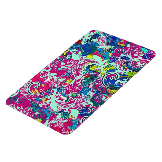  kleurige abstracte florale oplossing magneet (Linkerzijde)