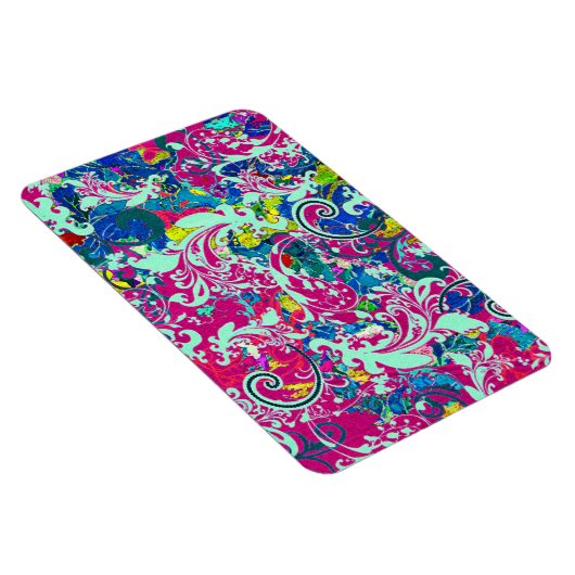  kleurige abstracte florale oplossing magneet (Rechterzijde)