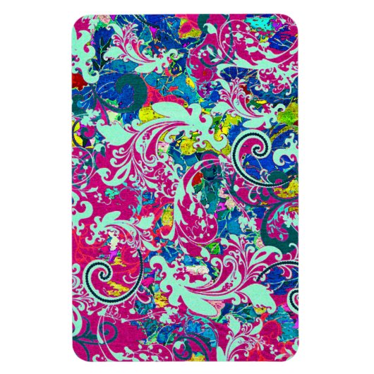  kleurige abstracte florale oplossing magneet (Verticaal)