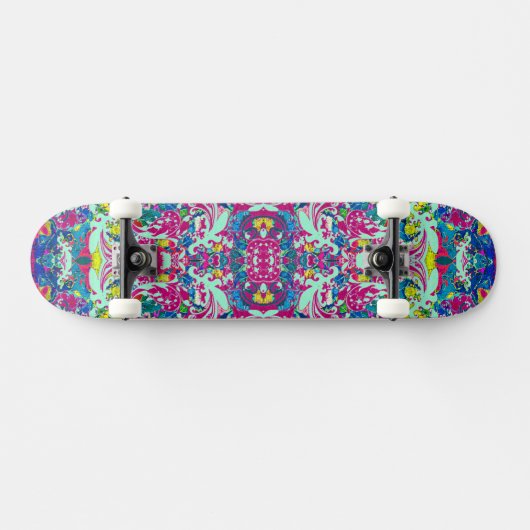 kleurige abstracte florale oplossing persoonlijk skateboard (Horizontaal)