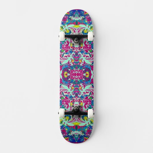  kleurige abstracte florale oplossing persoonlijk skateboard (Voorkant)