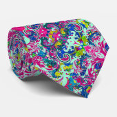 kleurige abstracte florale oplossing stropdas (Opgerold)