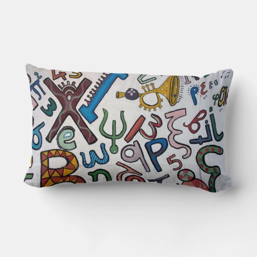 Kleurige Alfabet Worp Kussen (Achterkant)