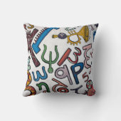 Kleurige Alfabet Worp Kussen (Achterkant)