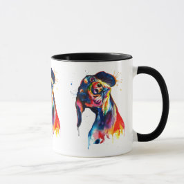 Kleurige Aquarel Dachshund Mok