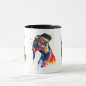 Kleurige Aquarel Dachshund Mok (Midden)