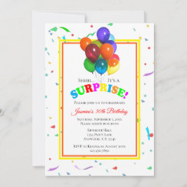 Kleurige Ballonnen & Confetti | Verrassingsfeest U Kaart