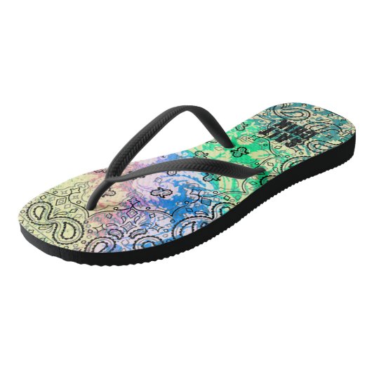 Kleurige Bandana Zomer Paisley Zout Chik Teenslippers (Schuin)