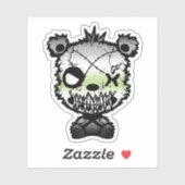 Kleurige Beer met Goth Agender Pride Vlag Sticker (Vel)