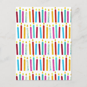 -kleurige Birthday-kaarsen Aankondigingskaart