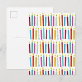 -kleurige Birthday-kaarsen Aankondigingskaart (Voorkant / Achterkant)