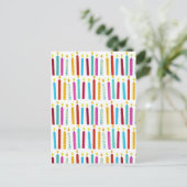 -kleurige Birthday-kaarsen Briefkaart (Staand voorkant)