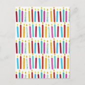 -kleurige Birthday-kaarsen Briefkaart (Voorkant)