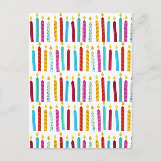 -kleurige Birthday-kaarsen Briefkaart (Voorkant)
