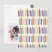 -kleurige Birthday-kaarsen Feestdagenkaart (Voorkant / Achterkant)