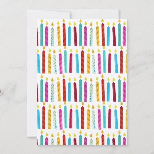 -kleurige Birthday-kaarsen Feestdagenkaart (Voorkant)
