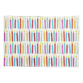 -kleurige Birthday-kaarsen Kussensloop (Achterkant)