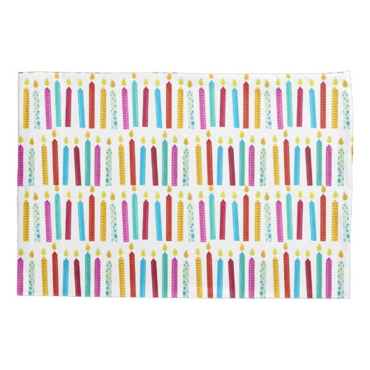 -kleurige Birthday-kaarsen Kussensloop (Achterkant)