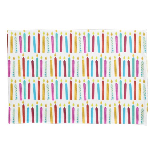 -kleurige Birthday-kaarsen Kussensloop (Voorkant)