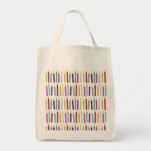 -kleurige Birthday-kaarsen Tote Bag