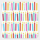 -kleurige Birthday-kaarsen Vierkante Sticker (Voorkant)