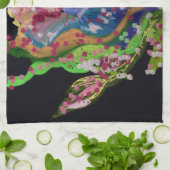 Kleurige Bloem Keukenhanddoek (Gevouwen)