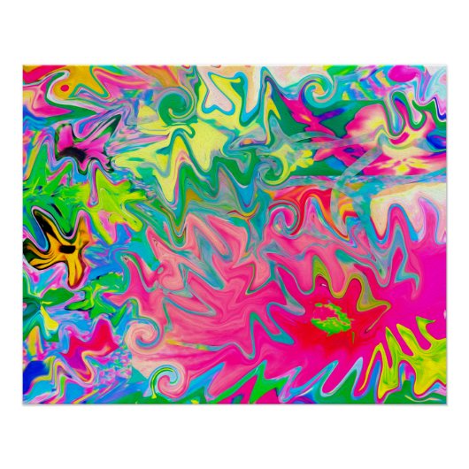 Kleurige bloementuin Abstracte Collage Perfect Poster (Voorkant)