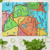 Kleurige Cape Cod kaart keukenhanddoek (Gevouwen)