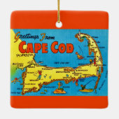 Kleurige Cape Cod kaart ornament (Achterkant)