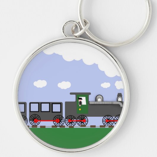 Kleurige Cartoon Trein Sleutelhanger (Voorkant)
