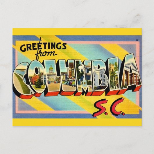 Kleurige Columbia SC Groet Briefkaart (Voorkant)