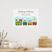 Kleurige Cute Dieren Trein, Voor Kinderen Slaapkam Poster (Keuken)