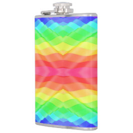 Kleurige fles met abstract regenboogpatroon heupfles