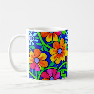 kleurige Floral Koffiemok