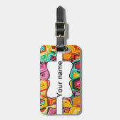 Kleurige gaten textuur bagagelabel (Voorkant verticaal)