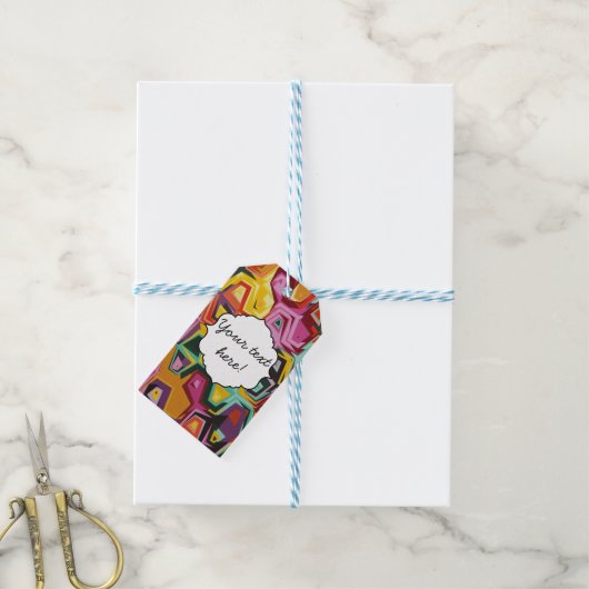 Kleurige gaten textuur cadeaulabel (Met Touw)