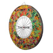 Kleurige gaten textuur dartbord (Voorkant Rechts)