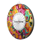 Kleurige gaten textuur dartbord (Voorkant Rechts)