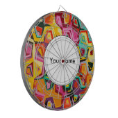 Kleurige gaten textuur dartbord (Voorkant Links)
