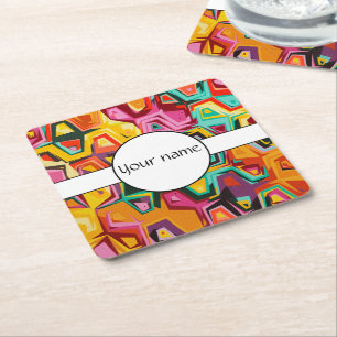 Kleurige gaten textuur kartonnen onderzetters