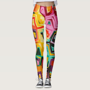 Kleurige gaten textuur leggings
